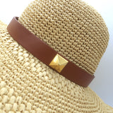 Valentino Roman Stud Wide Brim Straw Hat Size Medium