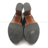 Saint Laurent Crisscross Platform Clog Sandals Black Leather Size 37