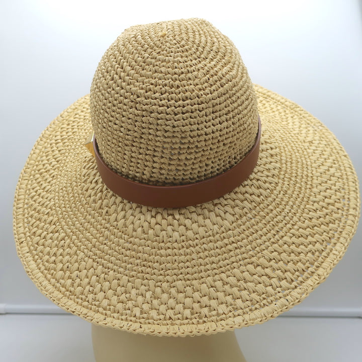 Valentino Roman Stud Wide Brim Straw Hat Size Medium
