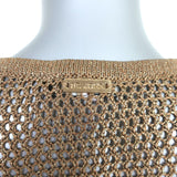 St. John Sport by Marie Gray Sweater Gold Metallic Mesh Knit Size Medium