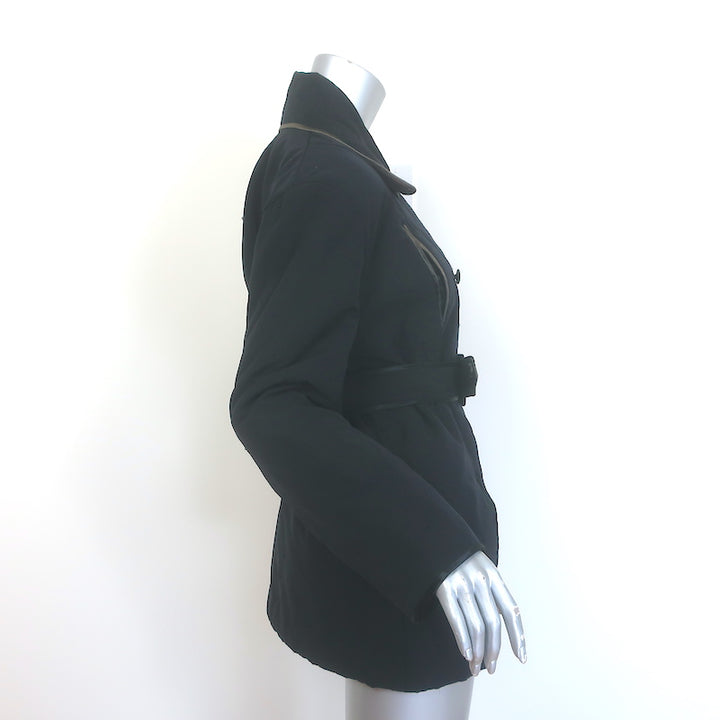 Plein Sud Dot-Embroidered Double Breasted Padded Coat Black