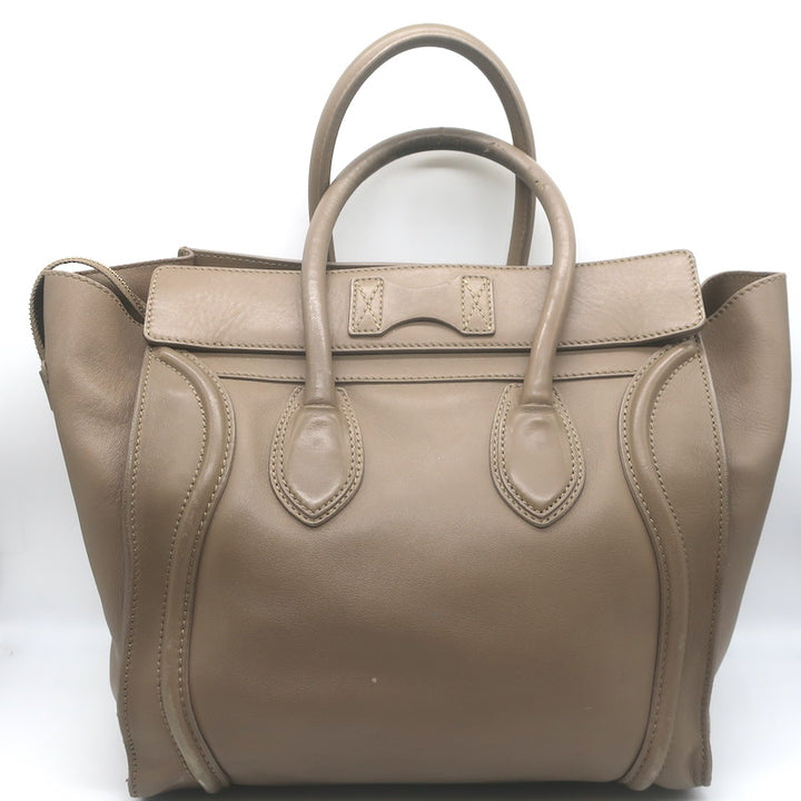 Celine Mini Luggage Tote Taupe Leather