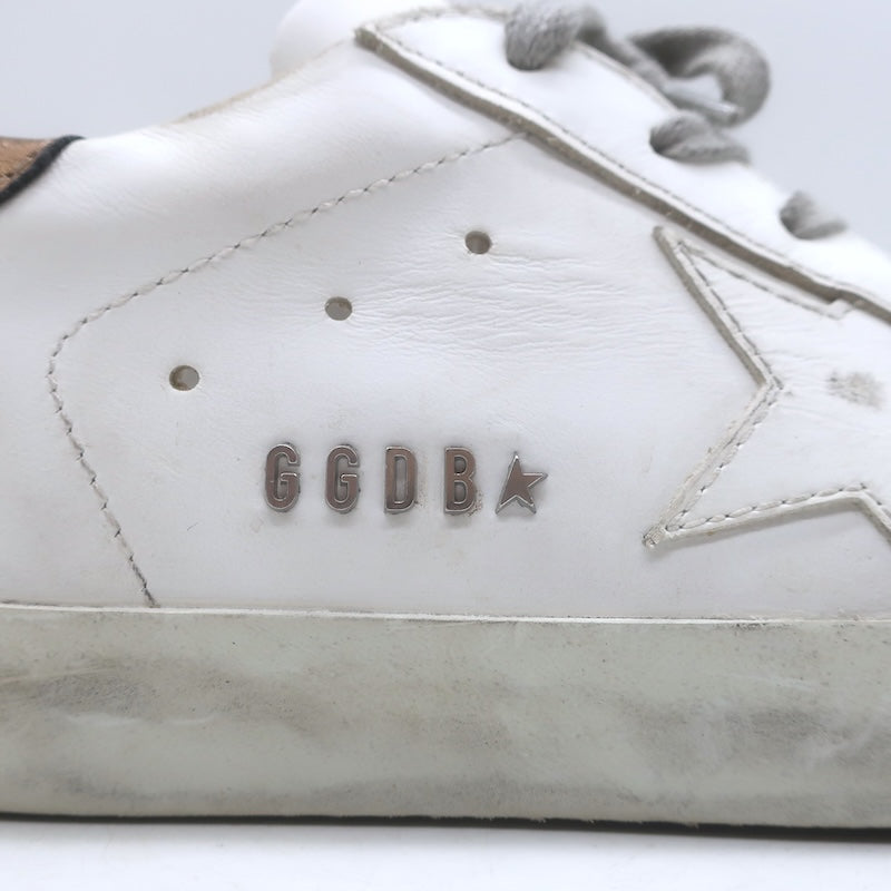 Golden Goose Superstar Sneakers White &amp; Copper Metallic Leather Size 38