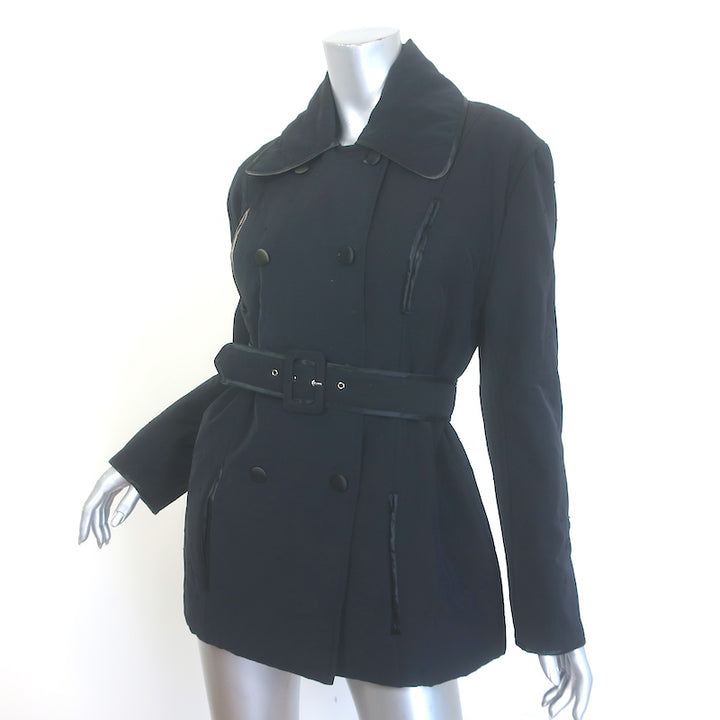 Plein Sud Dot-Embroidered Double Breasted Padded Coat Black