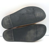 Pre-owned authentic Fendi raffia slide sandals in natural brown, women's size 39