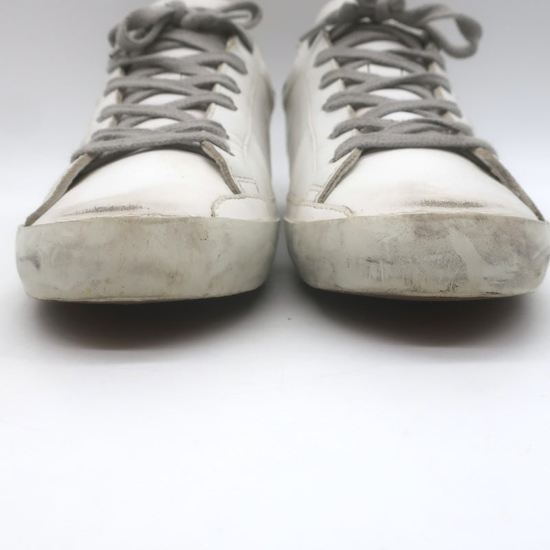 Golden Goose Superstar Sneakers White &amp; Copper Metallic Leather Size 38