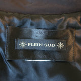Plein Sud Dot-Embroidered Double Breasted Padded Coat Black