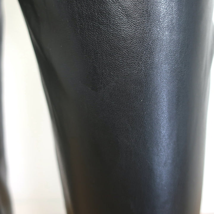 Alice + Olivia Lavera Vegan Leather Strapless Jumpsuit Black Size 4