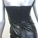 Alice + Olivia Lavera Vegan Leather Strapless Jumpsuit Black Size 4