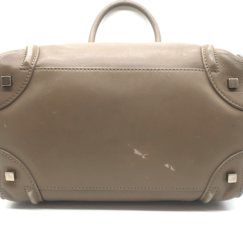 Celine Mini Luggage Tote Taupe Leather