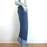 Bottega Veneta Exposed Seam Curved-Leg Jeans Dark Blue Denim Size 36