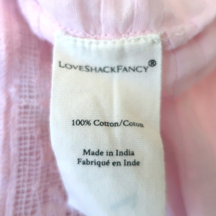LoveShackFancy Sully Embroidered Tank Top Light Pink Size Extra Small