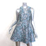 Alice + Olivia Tennie A-Line Mini Dress Blue Cherry Blossom Jacquard Size 0