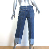 Bottega Veneta Exposed Seam Curved-Leg Jeans Dark Blue Denim Size 36