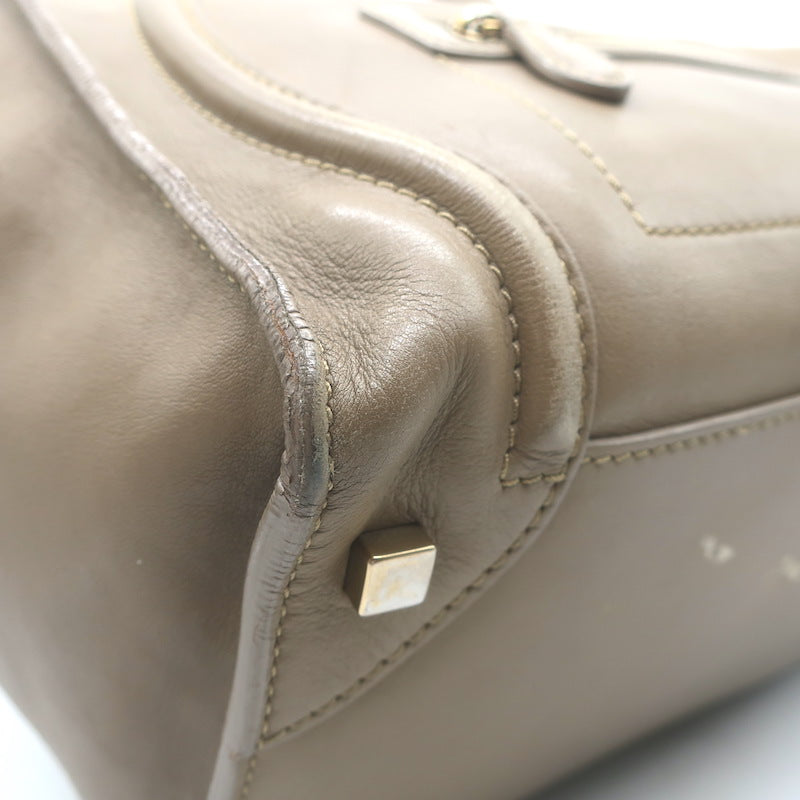 Celine Mini Luggage Tote Taupe Leather