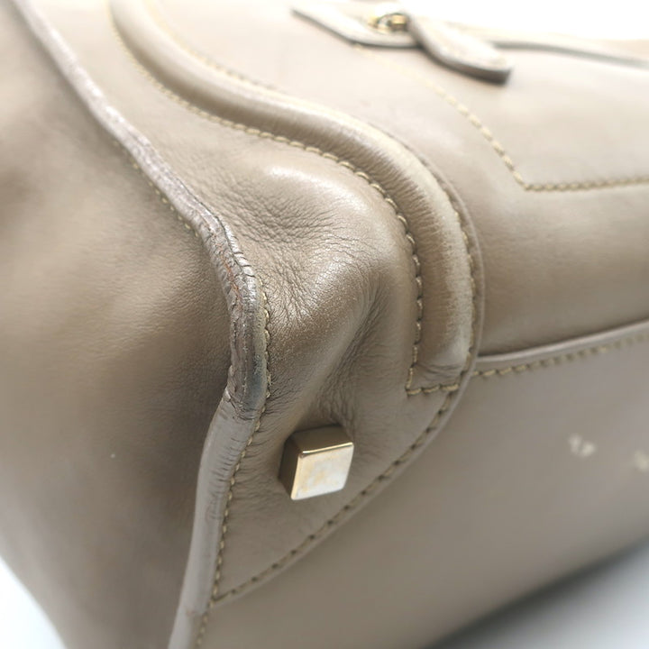 Celine Mini Luggage Tote Taupe Leather
