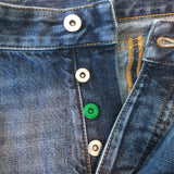 Bottega Veneta Exposed Seam Curved-Leg Jeans Dark Blue Denim Size 36