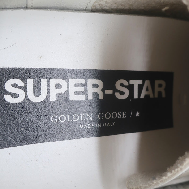 Golden Goose Superstar Sneakers White &amp; Copper Metallic Leather Size 38