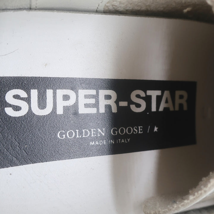 Golden Goose Superstar Sneakers White &amp; Copper Metallic Leather Size 38