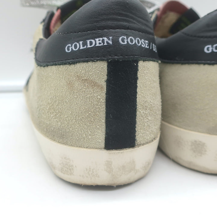 Golden Goose Superstar Sneakers Pink Zebra Print Pony Hair &amp; Taupe Suede Size 38
