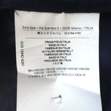 Etro Dress Navy Floral Print Satin Jacquard Size 42 V-Back Shift