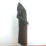 Sablyn Coat Olive Satin Size Extra Small Single Breasted Long Jacket