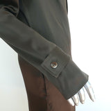 Sablyn Coat Olive Satin Size Extra Small Single Breasted Long Jacket