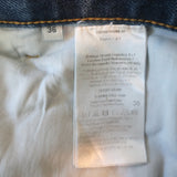 Bottega Veneta Exposed Seam Curved-Leg Jeans Dark Blue Denim Size 36