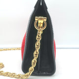 Gucci Ophidia Small Chain Strap Shoulder Bag Red Suede & Black Patent Leather