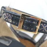 Jimmy Choo Portia Cork Platform Wedge Sandals Navy Woven Raffia Size 37.5