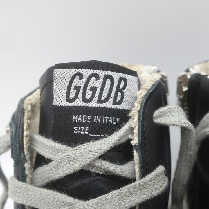 Golden Goose Slide Studded High Top Sneakers Black Leather Size 38
