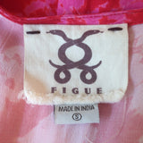 Figue Kalila Tiered Maxi Dress Fuchsia Diamond-Print Size Small