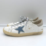 Golden Goose Superstar Denim Star Sneakers White Leather Size 38