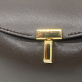 Toteme T-Lock Clutch Dark Brown Palmellata Leather