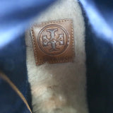 Tory Burch Noah Fair Isle Knit High Top Sneakers Brown Suede Size 8