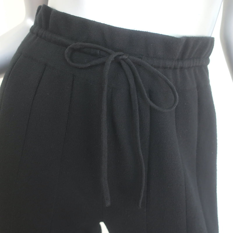 La Ligne Ribbed Knit Split-Hem Pants Black Cotton-Cashmere Size Small
