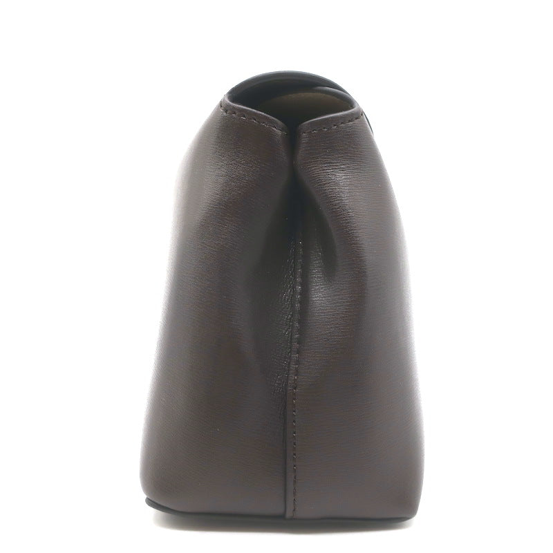 Toteme T-Lock Clutch Dark Brown Palmellata Leather
