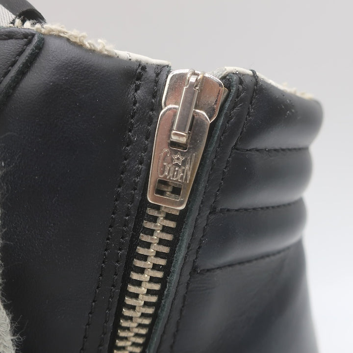 Golden Goose Slide Studded High Top Sneakers Black Leather Size 38