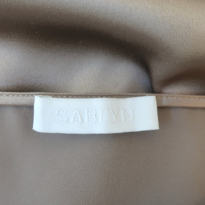 Sablyn Button-Front Maxi Skirt Beige Satin Size Extra Small