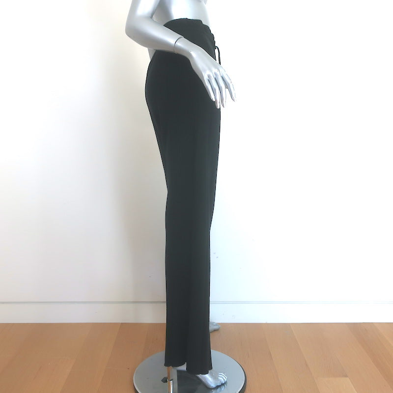La Ligne Ribbed Knit Split-Hem Pants Black Cotton-Cashmere Size Small
