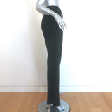 La Ligne Ribbed Knit Split-Hem Pants Black Cotton-Cashmere Size Small
