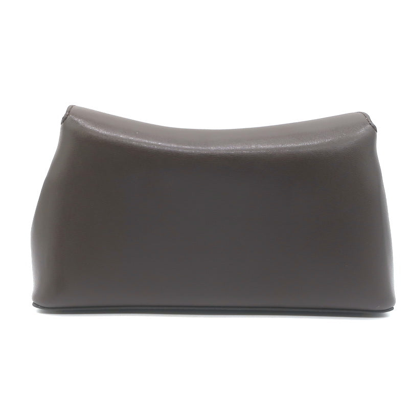 Toteme T-Lock Clutch Dark Brown Palmellata Leather