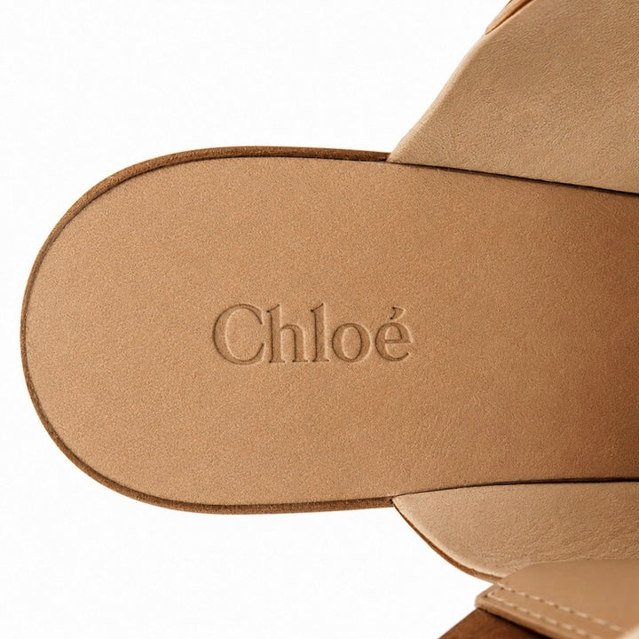 Chloe Maxime Platform Slingback Wedge Sandals Brown Leather Size 37