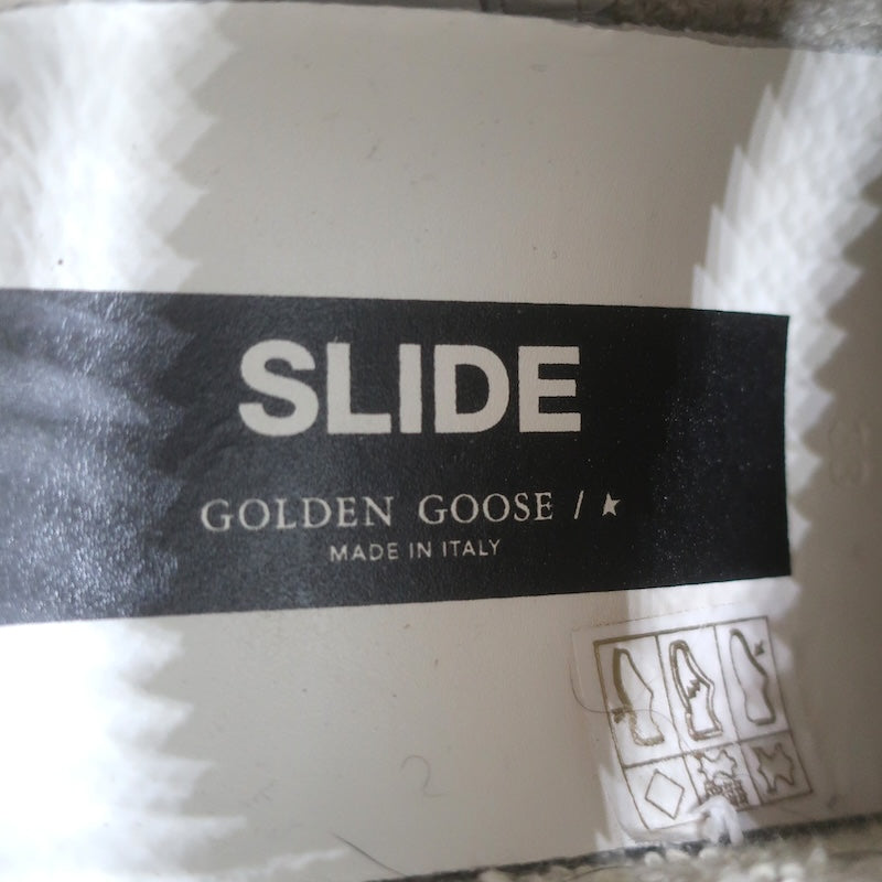 Golden Goose Slide Studded High Top Sneakers Black Leather Size 38