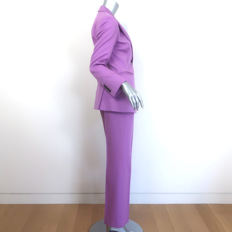 Victoria Beckham Single Breasted Suit Lavender Wool Twill Size 2/4