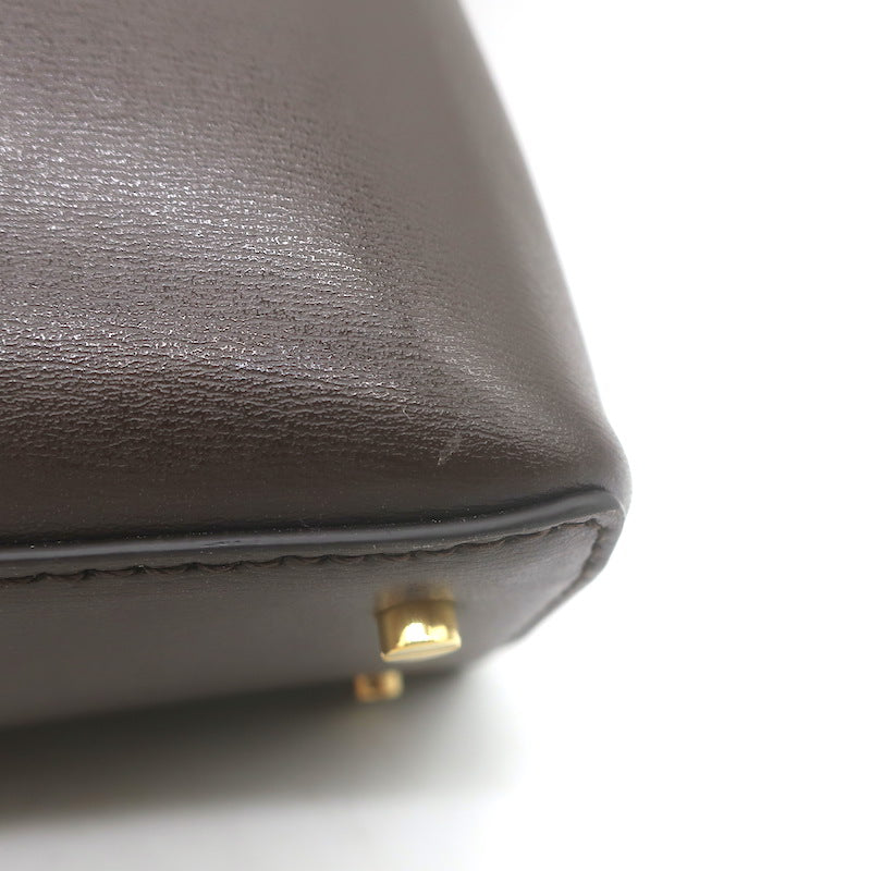 Toteme T-Lock Clutch Dark Brown Palmellata Leather