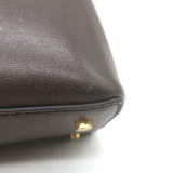 Toteme T-Lock Clutch Dark Brown Palmellata Leather