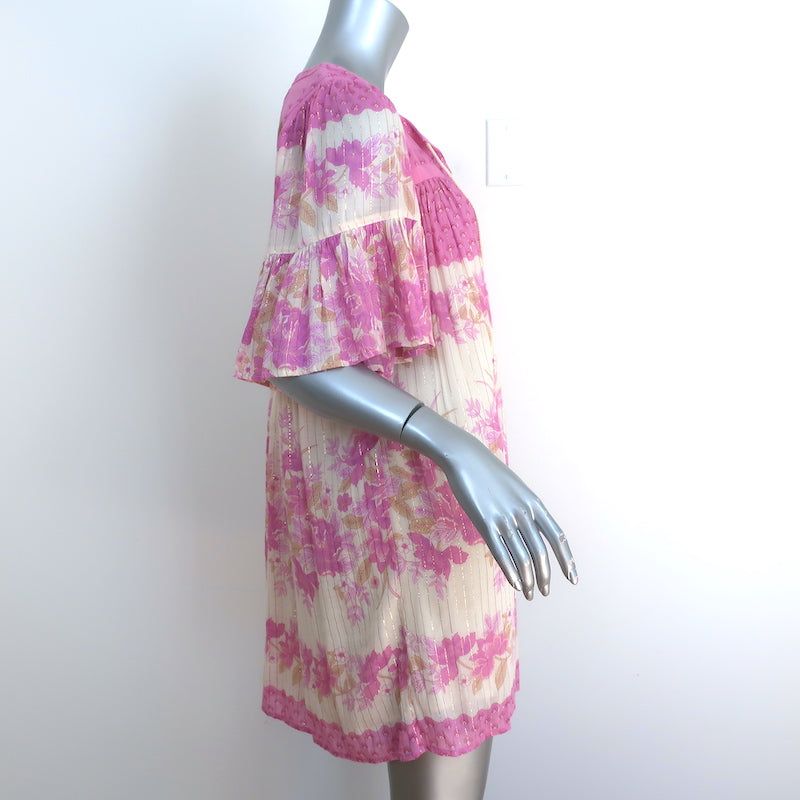 Spell &amp; The Gypsy Tunic Mini Dress Coco Lei Lilac Floral Print Size Extra Small