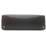 Toteme T-Lock Clutch Dark Brown Palmellata Leather
