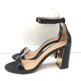 Tory Burch Cecile Sandals Black Patent Leather Size 8 Ankle Strap Heels